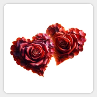 Two Hearts of Roses Sticker